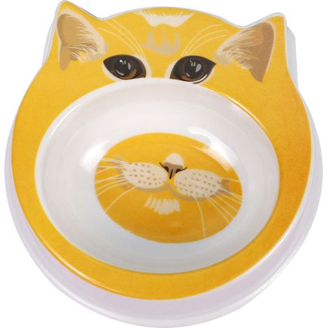 Gamelle d'eau pour animaux, gamelle en mélamine avec un joli visage de chat, design créatif pour vos animaux de compagnie. (1/4)