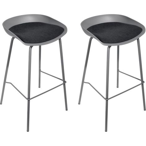 Lot de 2 Tabourets de Bar "Hella" 84cm Gris (1/5)