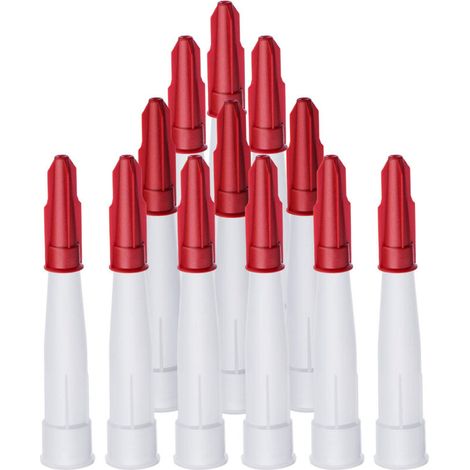 12 groupes capuchons de buses de calfeutrage, buses de calfeutrage, embouts applicateurs en silicone refermables，blanc+rouge (1/4)