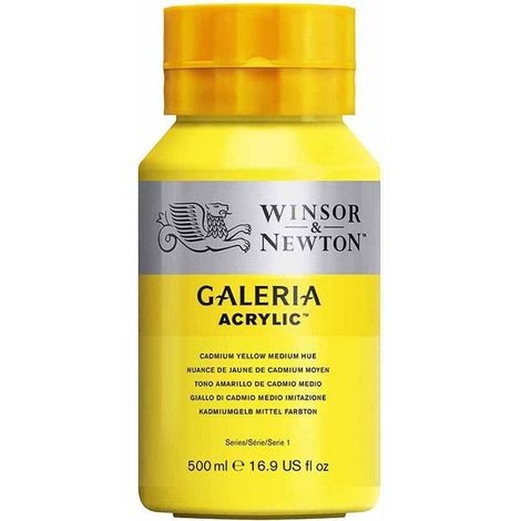 Peinture Acrylique en pot jaune de cadmium 500ml - Winsor & Newton (1/2)