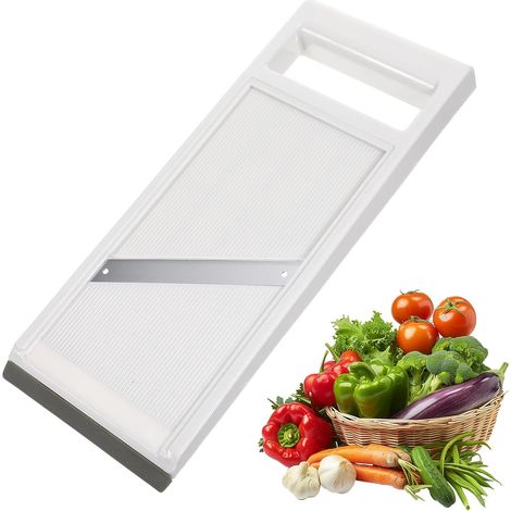 Mandoline Cuisine,Coupe Légumes Multifonctions avec Lame en Acier Inoxydable,Mandoline Rappeuse Légumes,Ustensiles de Cuisine pour Trancher Pommes de Terre,Fromage et Oignons(Blanc) (1/5)