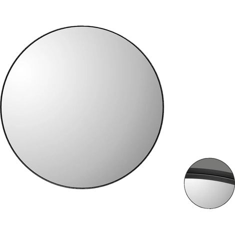 Miroir de Salle de Bain, 80 cm de Diamètre, Verre Trempé, Forme Ronde, Monté au Mur, Style Moderne (1/5)