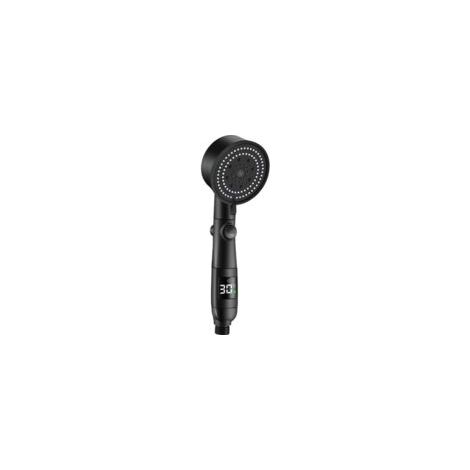 Cabezal de ducha ahorrador de agua, cabezal de ducha de 5 modos con apagado automático del agua, cabezal de ducha de alta presión (negro) - Crezuo (1/4)