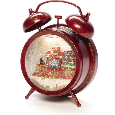 Konstsmide Natale LED Snow Globe Lanterna Sveglia con scena del treno, riempito ad acqua/interno (IP20)/Opzionale 8 canzoni musica/funzionamento a batteria: 3XAA (escl.)/lanterna natalizia 1 LED, (1/3)