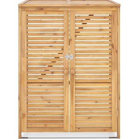 Riparo per bidoni 86 x 70 x 114 cm con coperchio incernierato e ventilazione stile di design in legno di abete naturale 200010019