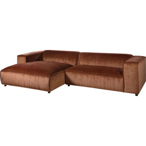 Ecksofa 304x164x69 Ottomane links Cord kupfer VALENCIA