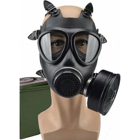 Masque à gaz antichimique d'urgence, masque anti-incendie, masque de protection à filtre auto-amorçant, masque à gaz à fixation frontale (1/5)