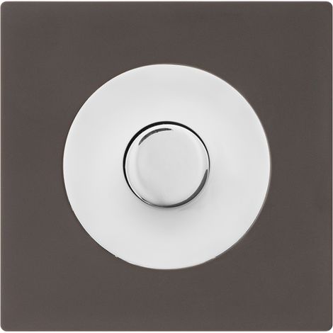 Variateur universel blanc - bouton blanc DOM + plaque simple taupe (1/5)