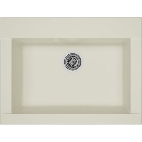 Fregadero de cocina empotrado STRADOUR Hexo de 1 cuba sin escurridor - Resina - 66 x 50 cm - Blanco