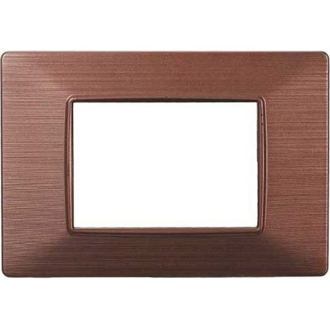 Plaque compatibles Vimar Plana 3 modules plastique couleur bronze satiné Ettroit EV85310