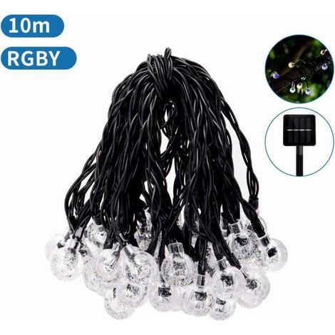 CATENA LUMINOSA LED CON PANNELLO SOLARE LUCE RGB IP65 12 METRI