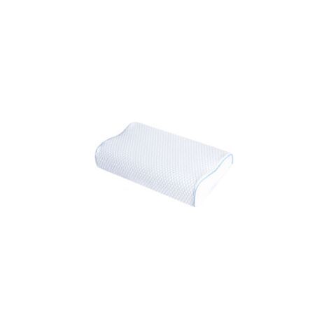 Ergonomisches Kissen mit blauem Wellenmuster – Atmungsaktives Doppelnetzgewebe – Maße 50 × 30 cm – Höhe 10/7 cm (1/5)