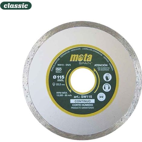 Disco Diamantato Liscio Taglio ad Acqua Ø115mm CLP18 SW115 MOTA