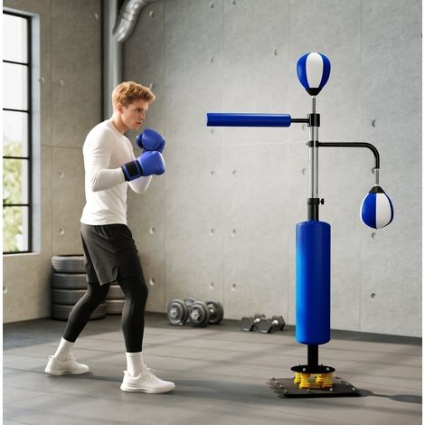 Stazione boxe reflex 107 x 36 x 140-205 cm in acciaio blu regolabile - MEUBLIV (1/5)
