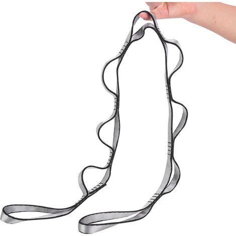 Sangle d'extension pour hamac, yoga aérien et camping en plein air, 1,1 m, 7 boucles (grise) (1/5)