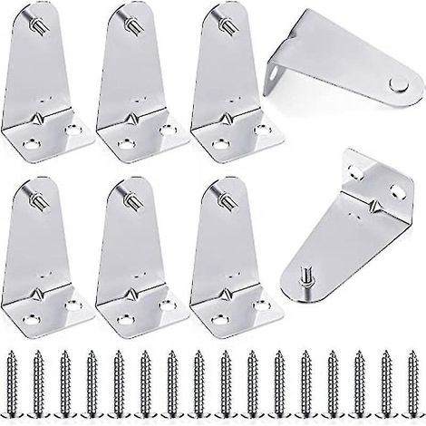 Lot de 8 supports de fixation métalliques argentés pour stores horizontaux, avec vis, pour fenêtres, portes et accessoires de maison. (1/5)