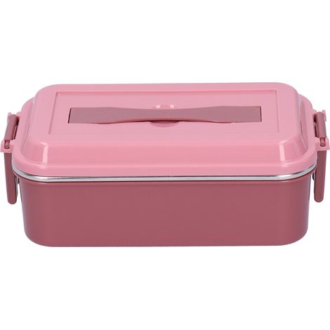 Boîte Bento Isotherme Rectangulaire en Acier Inoxydable 304 Portable avec Poignée, 700ml (1/5)