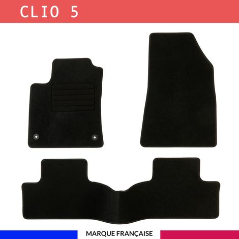 Tapis de voiture - Sur Mesure pour CLIO 5 (dès 2019) - 3 pièces - Tapis de sol antidérapant pour automobile