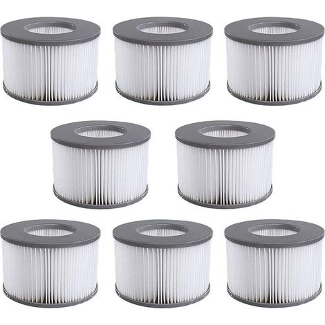 Lot de 8 cartouches filtrantes de rechange pour piscine gonflable Mspa, jacuzzi Ruikalucky (1/5)