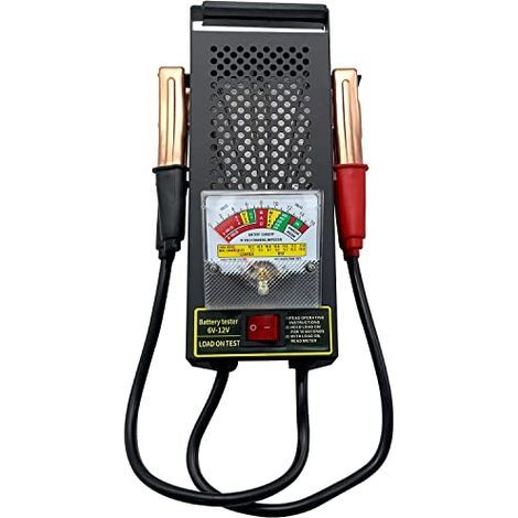 Testeur de charge batterie, testeur batterie voiture 6V 12V avec voltmètre et pinces crocodiles - (1/5)