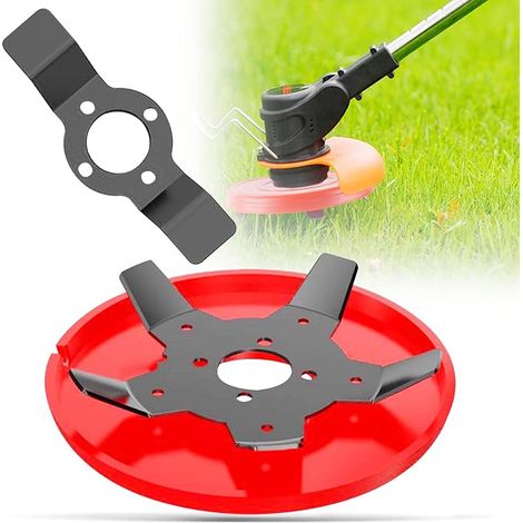 Desbrozadora manual, cabezal universal para desbrozadora, accesorio para cabezal de desbrozadora con placa protectora contra malas hierbas, cabezal de corte universal con cuchilla para jardín y césped (1/5)