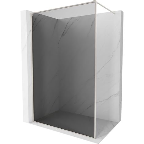 Mexen Kioto-XF Duschwand Walk-in mit Rahmen 50 x 202 cm, Graphit 10 mm, gebürsteter Nickel - 800-050-104-97-40-X (1/5)