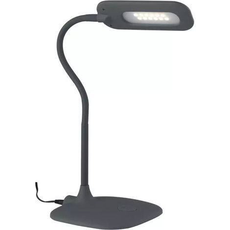 "Lampada da lettura LED DARWIN in metallo grigio con touch e dimmer"