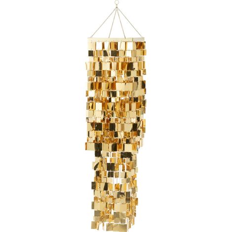 Abat-jour chandelier carré doré en pvc pour une touche élégante - doré brillant élégant (1/5)