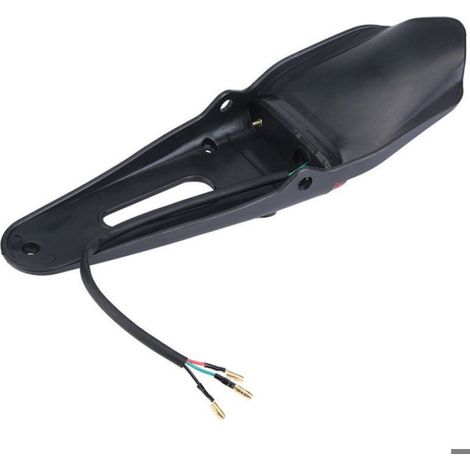 Feu Arrière LED - 12 LED - Pour Moto Tout-Terrain - Avec Support Plaque D'immatriculation Et Garde-Boue Intégré - Rouge (1/5)
