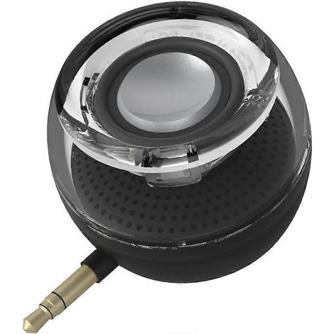 Enceinte USB, enceinte avec entrée ligne, prise audio jack 3,5 mm, format mini compact et rond, basses puissantes et claires, batterie intégrée, port micro USB (1/5)