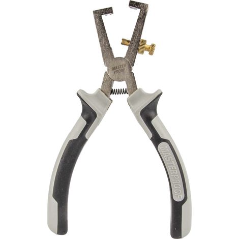 MASTERPROOF PROFESSIONAL Abisolierzange 160 mm, 2-K Griff, mit Öffnungsfeder (1/3)