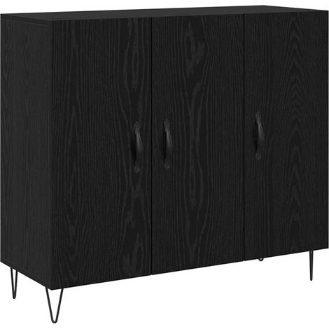Vitrina Roble negro 90 x 34 x 80 cm Madera contrachapada vidaXL