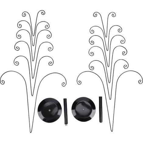 Lot de 2 présentoirs pour sapin de Noël en métal, porte-bijoux, organisateur de colliers et boucles d'oreilles, noir (1/5)