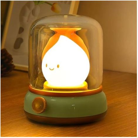 Lampe de Chevet, Veilleuse Enfant Pour Chambre Salon, LED Lampe de Chevet Dimmable avec Mode Chaud et Mode Bougie (scintillement), USB Rechargeable Lampes Veilleuse Adulte avec Minuteur (1/5)