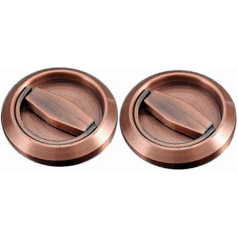 Lot de 2 poignées de porte invisibles en acier inoxydable 304, ignifugées, antirouille et antivol, compatibles avec les portes coulissantes. (1/5)