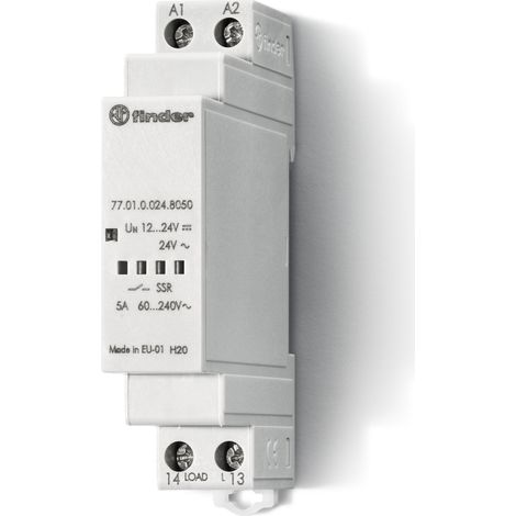Relais statique modulaire 1NO 5A 24V DC commut 0 de tension type relais FINDER 770190248050PAS