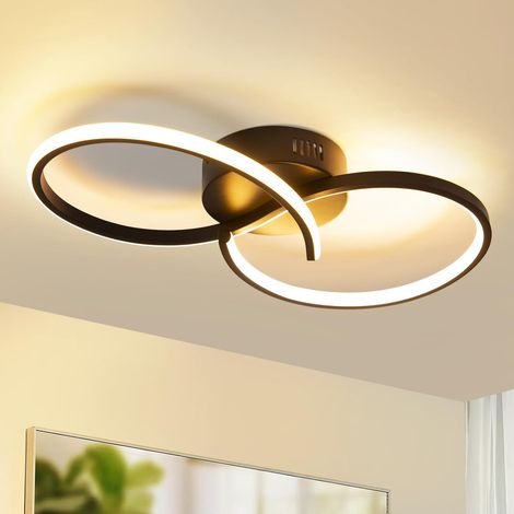 ZMH Plafonnier Salon Plafonnier Chambre Lampe de Salon Moderne Noir 12W Lampe de Chambre Design Intérieur 3000K Lampe de Cuisine Blanc Chaud Éclairage de Plafond LED pour Couloir Cuisine (1/5)