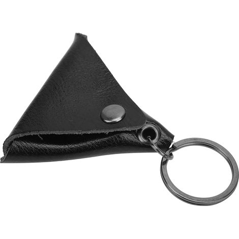 Étui à médiators en cuir noir / boîte de rangement / porte-clés / accessoires / fournitures pour instruments de musique (1/5)