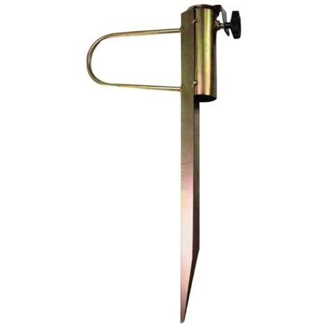 Pied de parasol de plage, support en métal robuste, insert au sol, mât de drapeau, support de sable/herbe, piquet d'ancrage pour parasol de terrasse, mât de drapeau, canne à pêche (1/5)