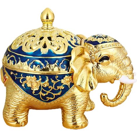 Retro Elephant Incense Burner in Zinc Alloy for Bedroom Office (1/5)