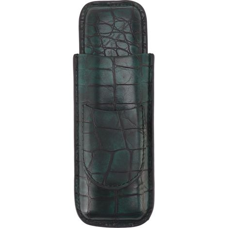 Étui à cigares 2 doigts étanche en cuir synthétique portable pour homme, boîte de rangement professionnelle pour bureau et affaires (1/5)