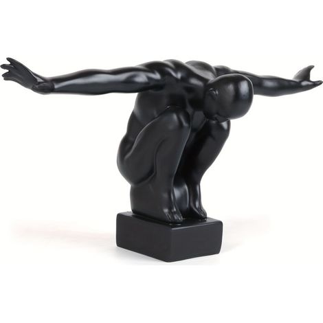 Sculpture contemporaine en résine représentant un sportif, une figure de plongeur dynamique, une œuvre d'art sur le thème du sport, une décoration de chambre polyvalente, idéale pour diverses fêtes –