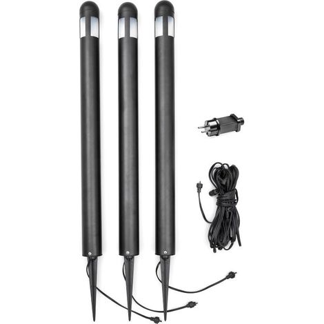 Konstsmide Amalfi Piquet d'éclairage extérieur 12 V, peinture noire, lot de 3 75 cm, IP44 (1/3)