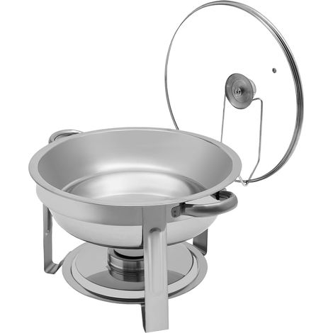 5L Chafing Dish Buffet Set, Edelstahl-Chafing Dishes für Buffet mit Glasdeckel, Chafers und Buffet-Wärmer-Sets, Speisenwärmer für Catering, Partys und Hochzeiten