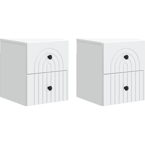 Mesita de Noche de Pared con cajón 2 pcs 33 x 34,5 x 40 cm vidaXL
