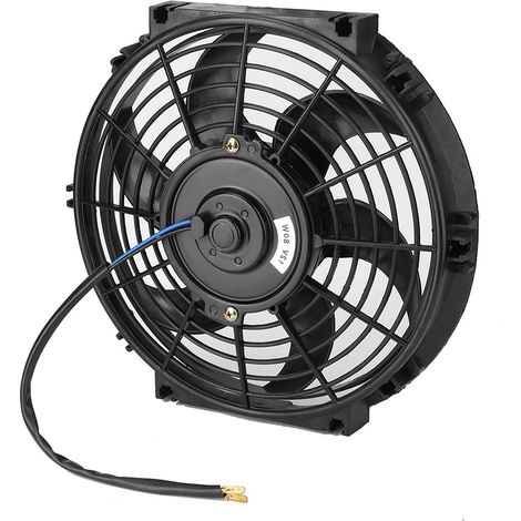 10-Zoll-Elektroheizkörperlüfter, schlank, Push/Pull, 12 V, mit Montagezubehör (1/5)