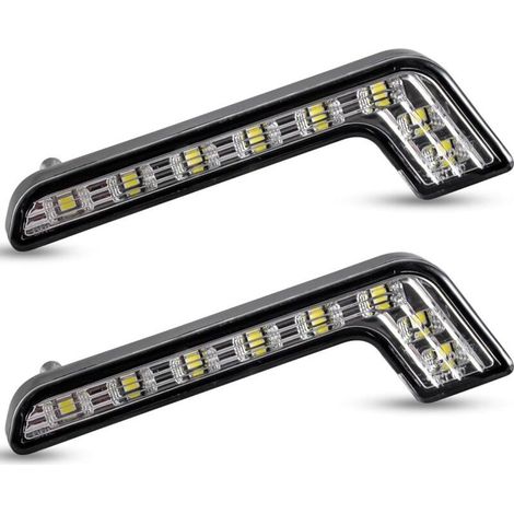 Feux Antibrouillard - Feux de Jour DRL 12 V Blanc 6000 K - Universel pour Voiture - 2 Pièces (1/5)