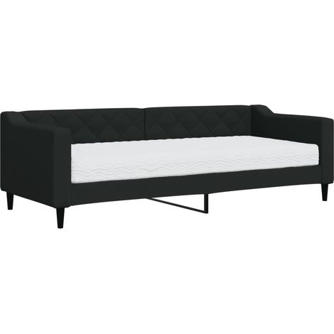 Maison Exclusive - Divano Letto con Materasso Nero 80x200 cm in Tessuto (1/5)