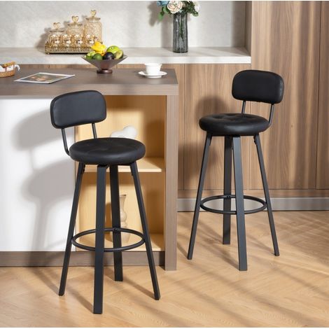 chaise salle a manger pivotant cuir noir lot 2 pieces OKMYHOME (1/3)