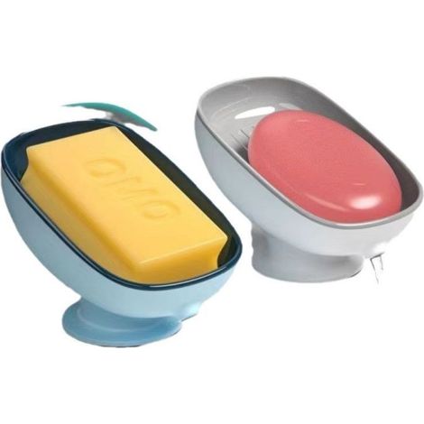 Porte-Savon - Avec Ventouse Et Drainage Auto - Pour Salle De Bain Et Cuisine - Lot De 2 Pièces